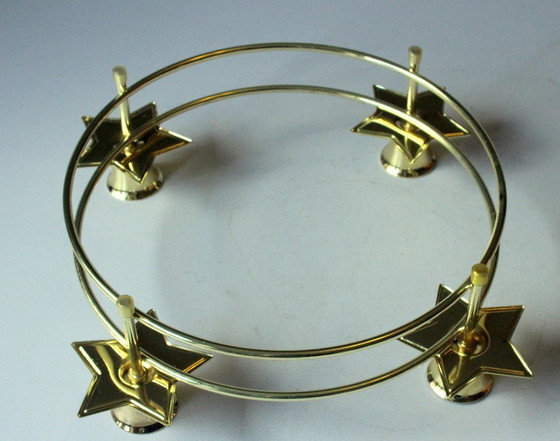 Brass Advent Wreath Candle Holder, Metal, Gold (photo 7 of 7)
