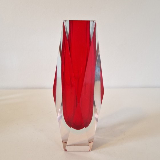 Image 1 of Red Murano Sommerso Vase by Luigi Mandruzzato, 1960s – 20 cm