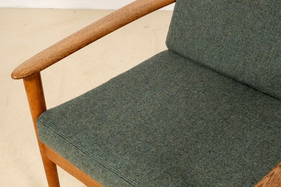 Fauteuil Grete Jalk Modèle PJ56 en Chêne, Danemark années 1950 – Poul Jeppesen, Textile, Wood (photo 11 of 13)