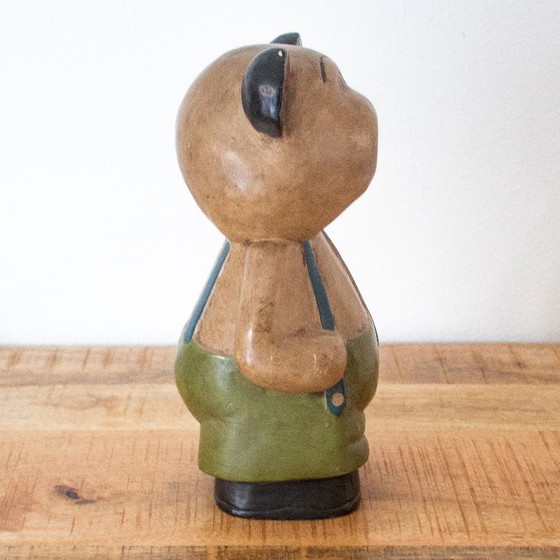 Image 1 of Statuetta vintage in legno a forma di orsacchiotto, risalente agli anni '70.