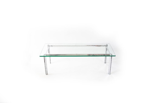 Industrial style glass table - minimal & solid