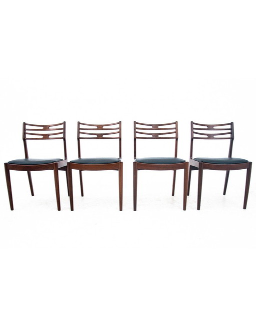 Set of chairs, Denmark, 1960s. 
