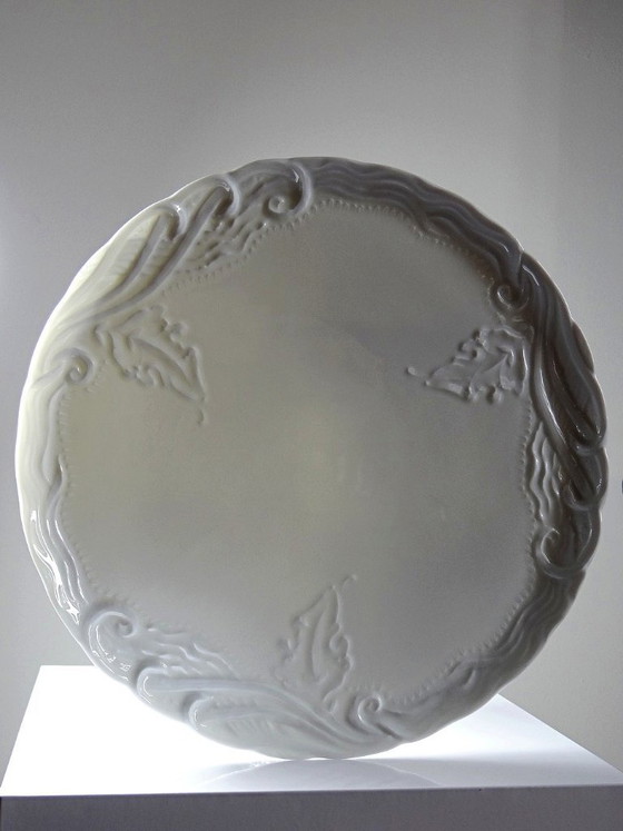 Image 1 of Large vintage/antique white fine Limoges porcelain pie dish