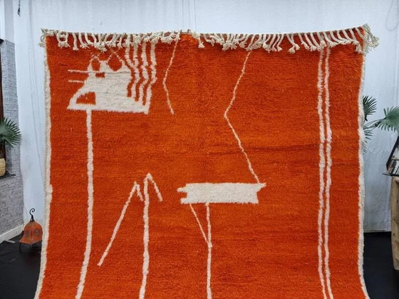 Traditioneller handgefertigter Berber-Orangenteppich 3/2m – Teppiche & Läufer, Wool, Cotton, Bohemian (photo 9 of 9)