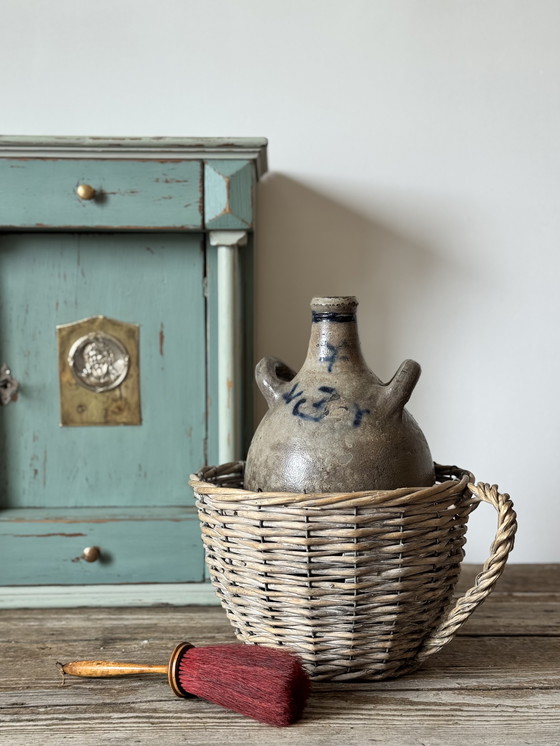 Image 1 of Antike, salzglasierte Steingutflasche/Wasserkrug aus dem 19. Jahrhundert