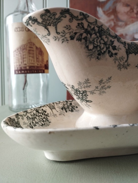 Image 1 of Sauskom op standaard, ijzersteen, Choisy-le-Roi "Floréal"