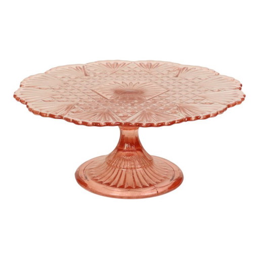 Plato para pastel Rosaline rosa estilo Art Déco