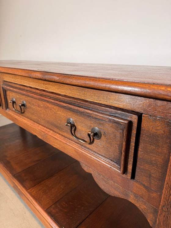 Console/Serveuse ancienne en chêne avec tiroirs – Tables d'appoint (photo 3 of 8)