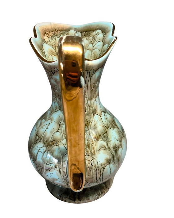 Image 1 of Rare Vintage Gouda Plateel Zuid-Holland Pitcher - "Jumbo" Decor - Model 304 - MCM - Mint Condition