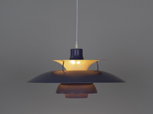 Seltene indigoblaue PH 5 Pendelleuchte von Poul Henningsen, Louis Poulsen, 1958