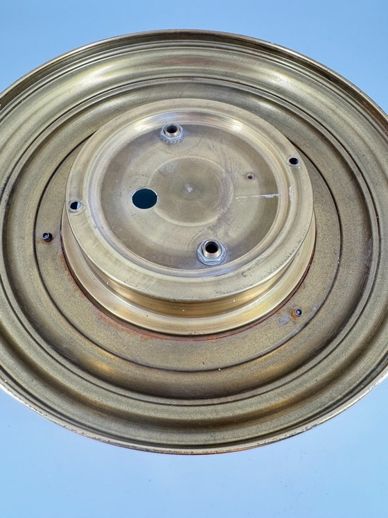 Vintage Ceiling Light - Art Déco / Mid Century Design - 2-bulb E14 - Bauhaus Style, Brass, Glass, Gold (photo 8 of 15)