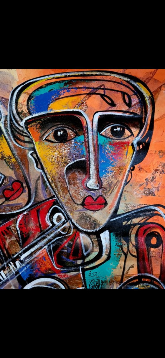 „Musicos“ Simeon Gonzales – Gemälde & Zeichnungen, Leinwand (photo 4 of 6)