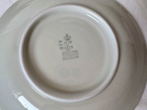 Image 1 of Vintage Bavaria Elfenbein porseleinen trio nr. 118 – pistachegroen en goud
