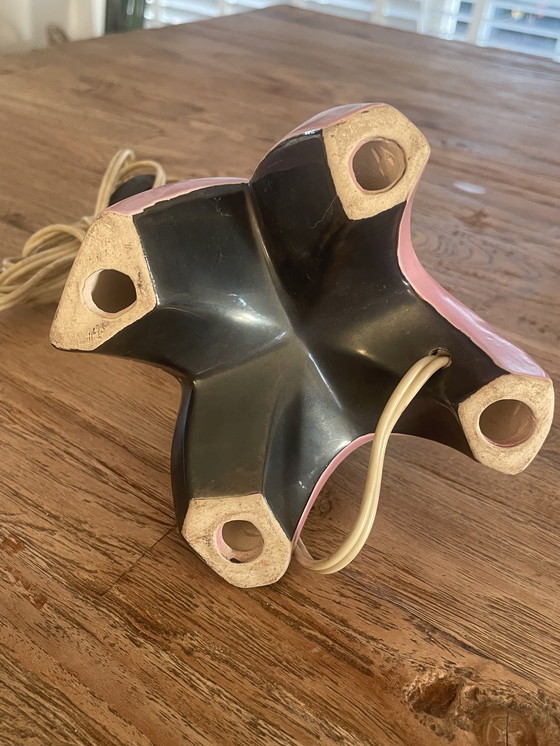 Image 1 of Modernist glazed ceramic lamp base from the 1950s