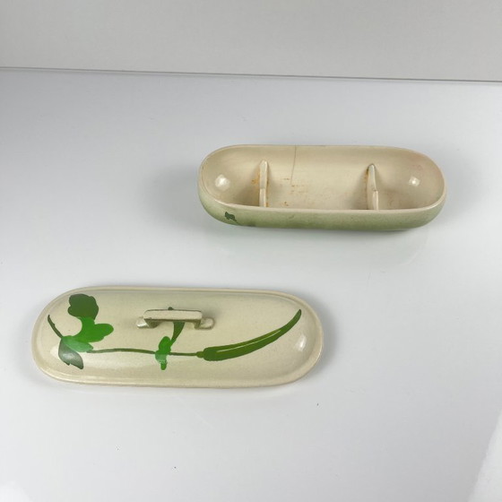 Image 1 of Toilet/zeepbakje van Sarreguemines, art nouveau-stijl, eind 19e - begin 20e eeuw