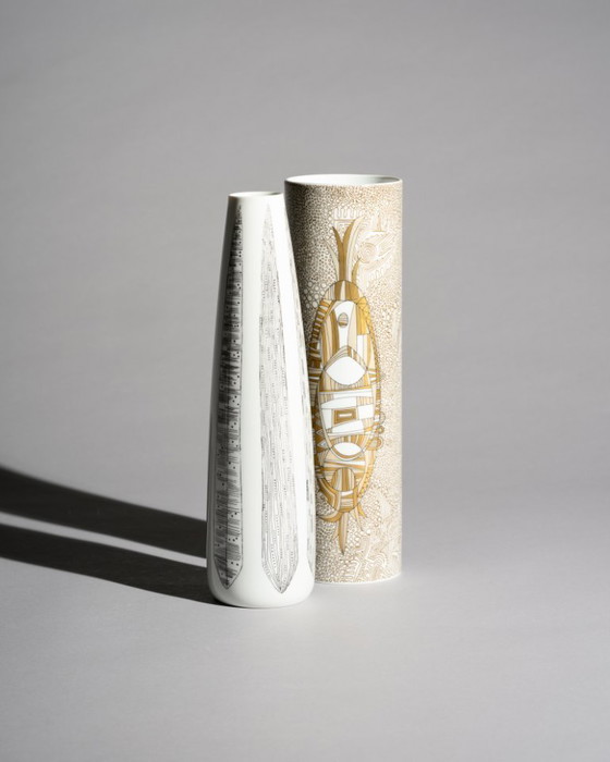 Image 1 of Hutschenreuther Porcelain Vase Duo Theo Baumann & Cuno Fischer MCM WGP