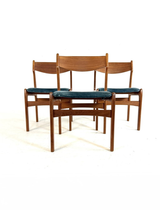 Set di 3 sedie da pranzo vintage, Erik Buch '70