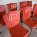 Complete set of 8 Montis Spica chairs by Gijs Papavoine in leather