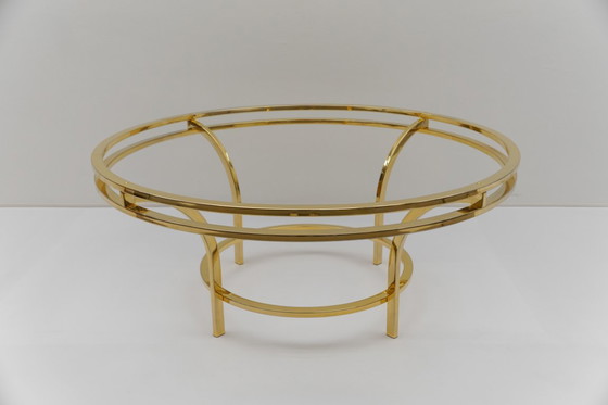 Image 1 of Round Double Frame Gilt and Smoked Glass Coffee Table, 1970s
