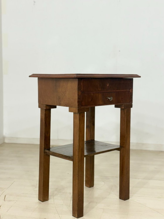 Image 1 of Antieke Biedermeier/Gründerzeit naaitafel - uniek exemplaar met sterinleg