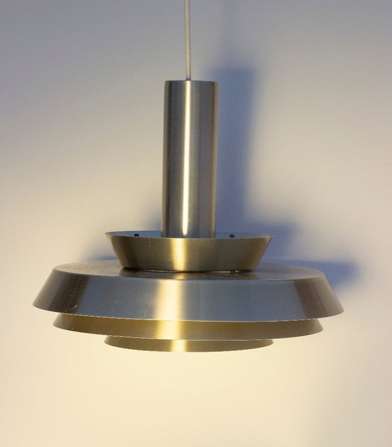 Image 1 of Deense aluminium hanglamp van Lyskaer Belysning, jaren 70