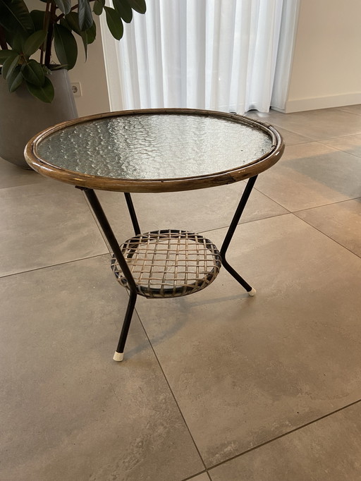 Rohe Noordwolde vintage rotan bijzettafeltje