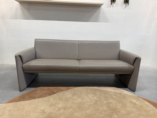 Leolux Boa Vista 3-Sitzer-Sofa, graues Leder