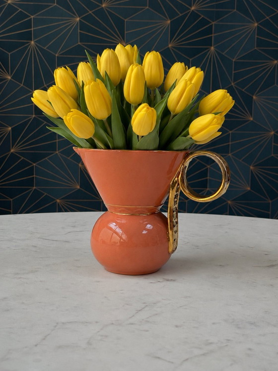 Image 1 of Boch Frères La Louvière Art Deco Faience Pitcher, Belgian Ceramic, 1930s