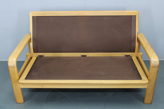 Image 1 of Divano a 2 posti L. Olsen &amp; Søn in quercia e pelle, anni '70, Danimarca