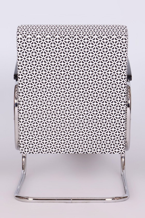 Restored Bauhaus Armchair, By W. Gispen For Mücke-Melder, Chrome, Czech, 1930s – W.H. Gispen, Metal, Textile (photo 6 of 12)
