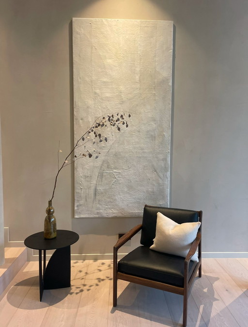 2x Etnicraft Jack fauteuil zwart leer