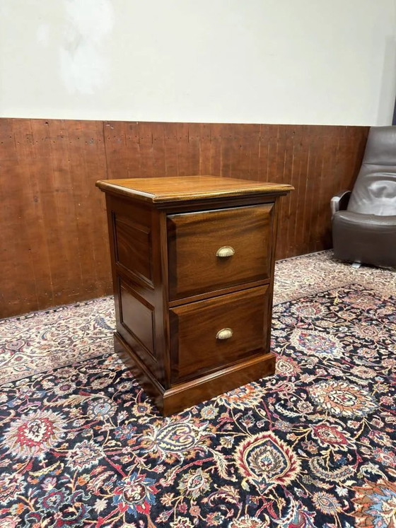 Classic English Mahogany Chest of Drawers, Brass, Brown, Chesterfield (photo 9 of 9)