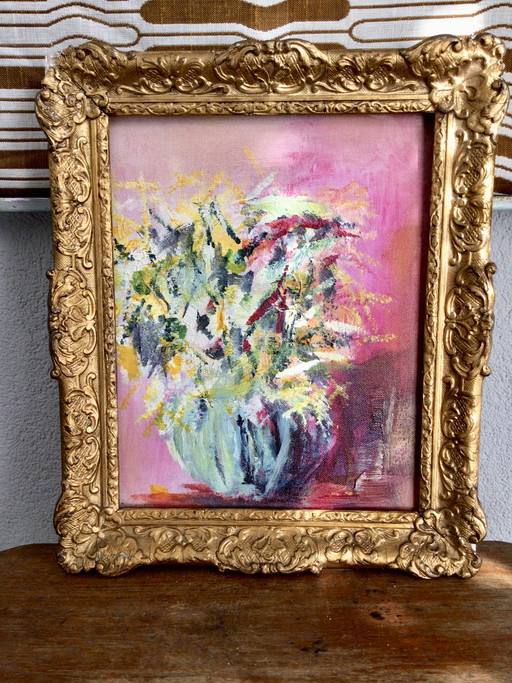Oil painting in an antique frame