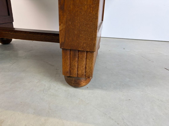 Table de salle à manger en marqueterie de chêne, années 1940 - France – Tables de salle à manger, Wood (photo 4 of 12)