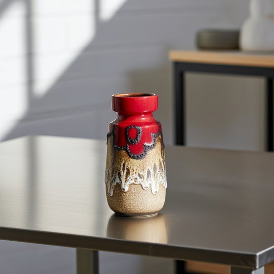 Image 1 of Vaso della Germania Ovest 242-22 – Ceramica vintage di metà secolo, stile Fat Lava