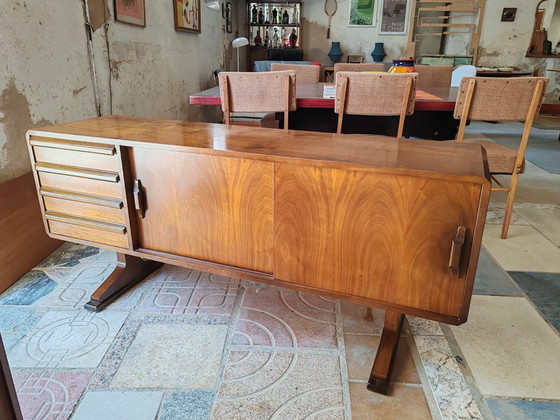 Buffet bas Midcentury, Bois, Marron (photo 6 sur 8)