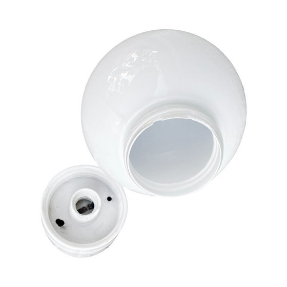 Image 1 of Industriële wandlamp, wit, glas, FOTON, Polen, jaren 1960.