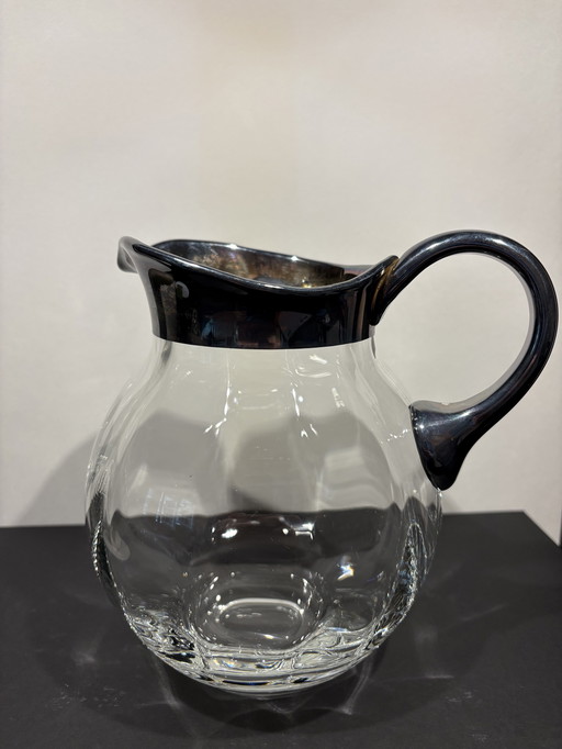 Brocca vintage con bordo di ghiaccio di Dorothy Thorpe di metà secolo