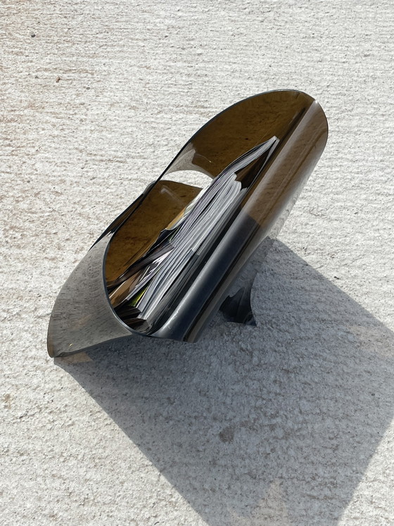 Portariviste vintage a forma di busta in plexiglass marrone fumé - anni '70 (photo 5 of 11)