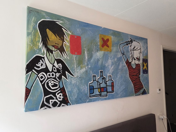 Image 1 of Artist Alek, 193cm wide 93cm high, Gorillaz-style