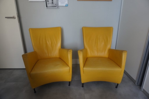 2x Montis Type Windy designer chairs – fauteuils, Leather