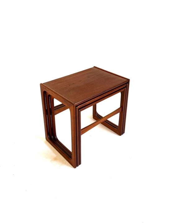 Vintage Danish teak nesting tables, B.R. Geldsted ‘60, B.R. Gelsted, Side tables, Wood, Brown (photo 2 of 9)