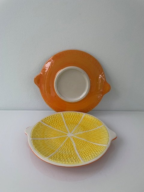 Image 1 of Assiettes en céramique ensoleillées sur le thème des agrumes - de joyeux accroche-regards !