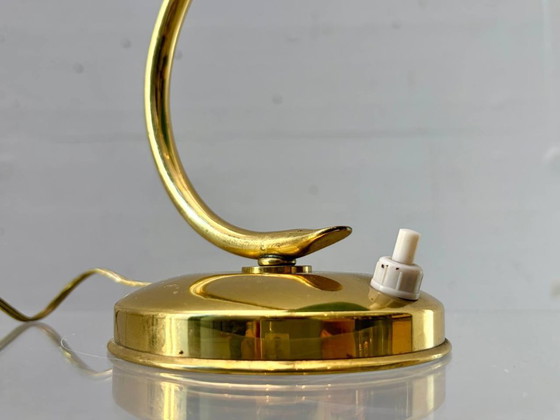 Image 1 of Design tafellamp met metalen kap, Italië jaren 1950