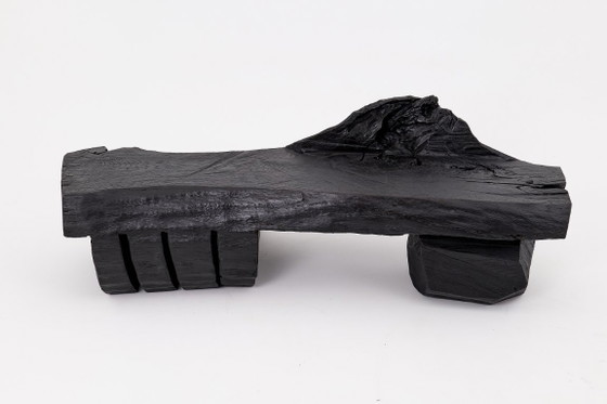 Image 1 of Panca in legno massello carbonizzato di Logniture – Seduta scultorea moderna e organica