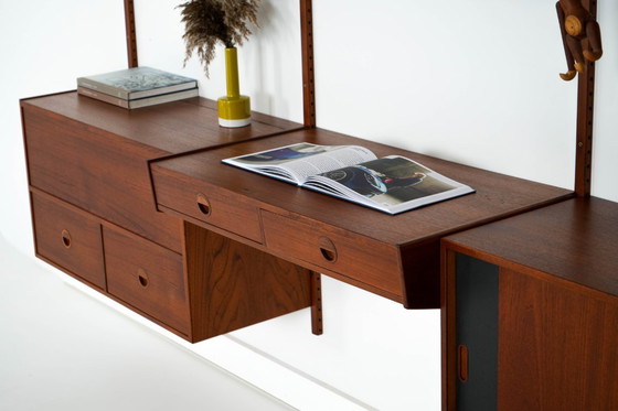 Image 1 of Teak modular shelving unit, Danish design, 1960s, manufactured by Hansen & Guldborg