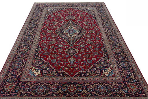 Hand-knotted Kashan cork oriental rug - 300 x 195 cm - Classic red & Finest craftsmanship
