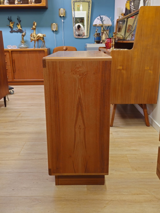Image 1 of Set of 2 Silkeborg Teak Sideboards Sliding Door Cabinets