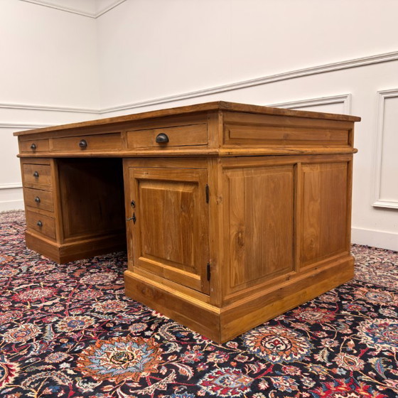 Grand Bureau Anglais Classique avec Panneau Arrière – Bureaux, Métal, Bois (photo 7 of 20)