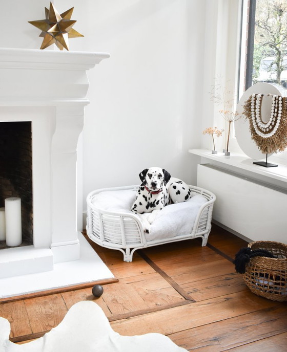Image 1 of Neuer handgefertigter Hundekorb aus Rattan mit Memory-Schaum-Kissen und waschbarem Bezug